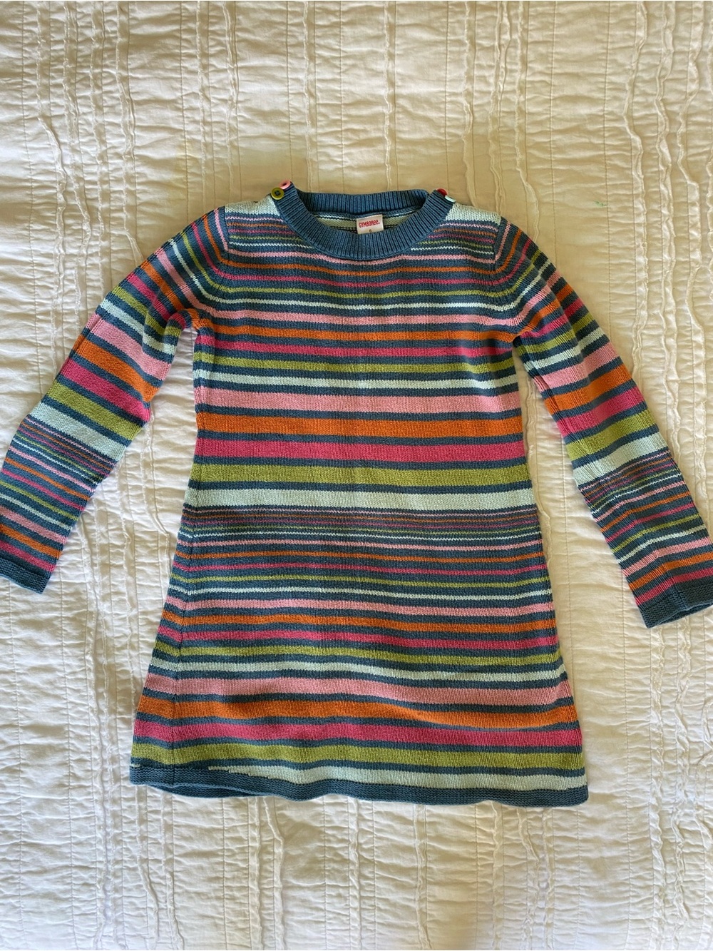 Gymboree Striped Knit Dress in Blue, Green, Pink and Orange